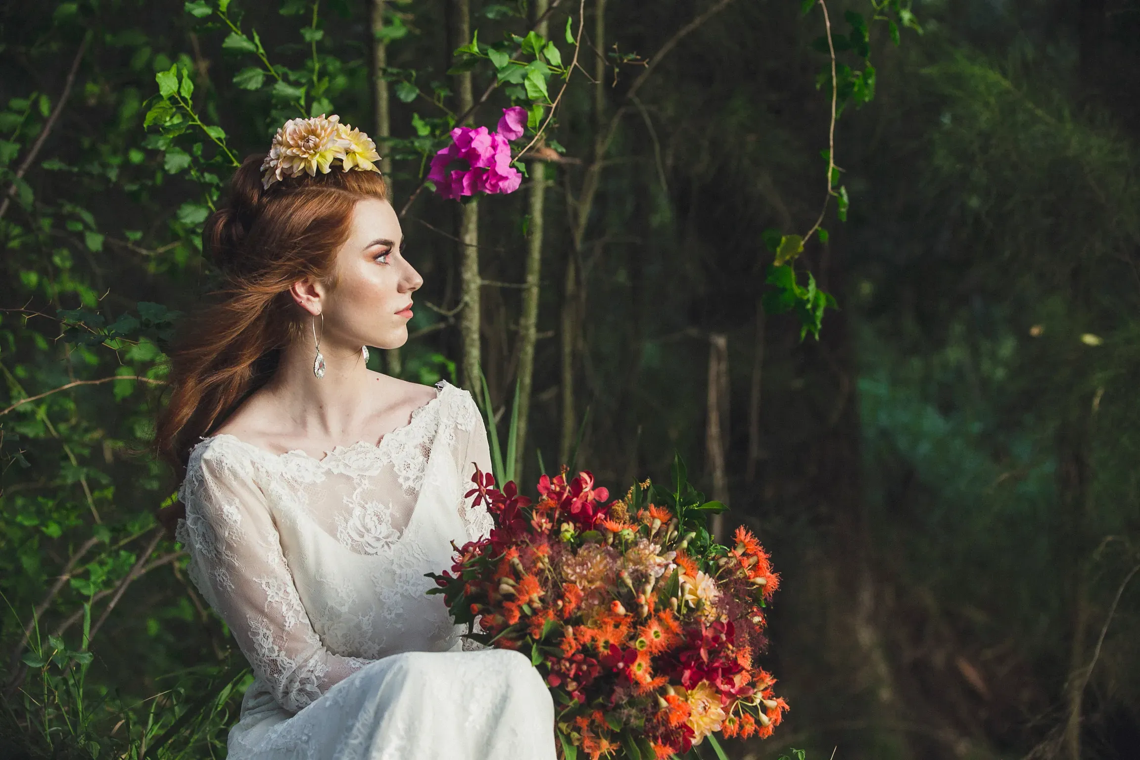 Editorial bridal makeup, a dramatic statement look styled by Lisa Fowler